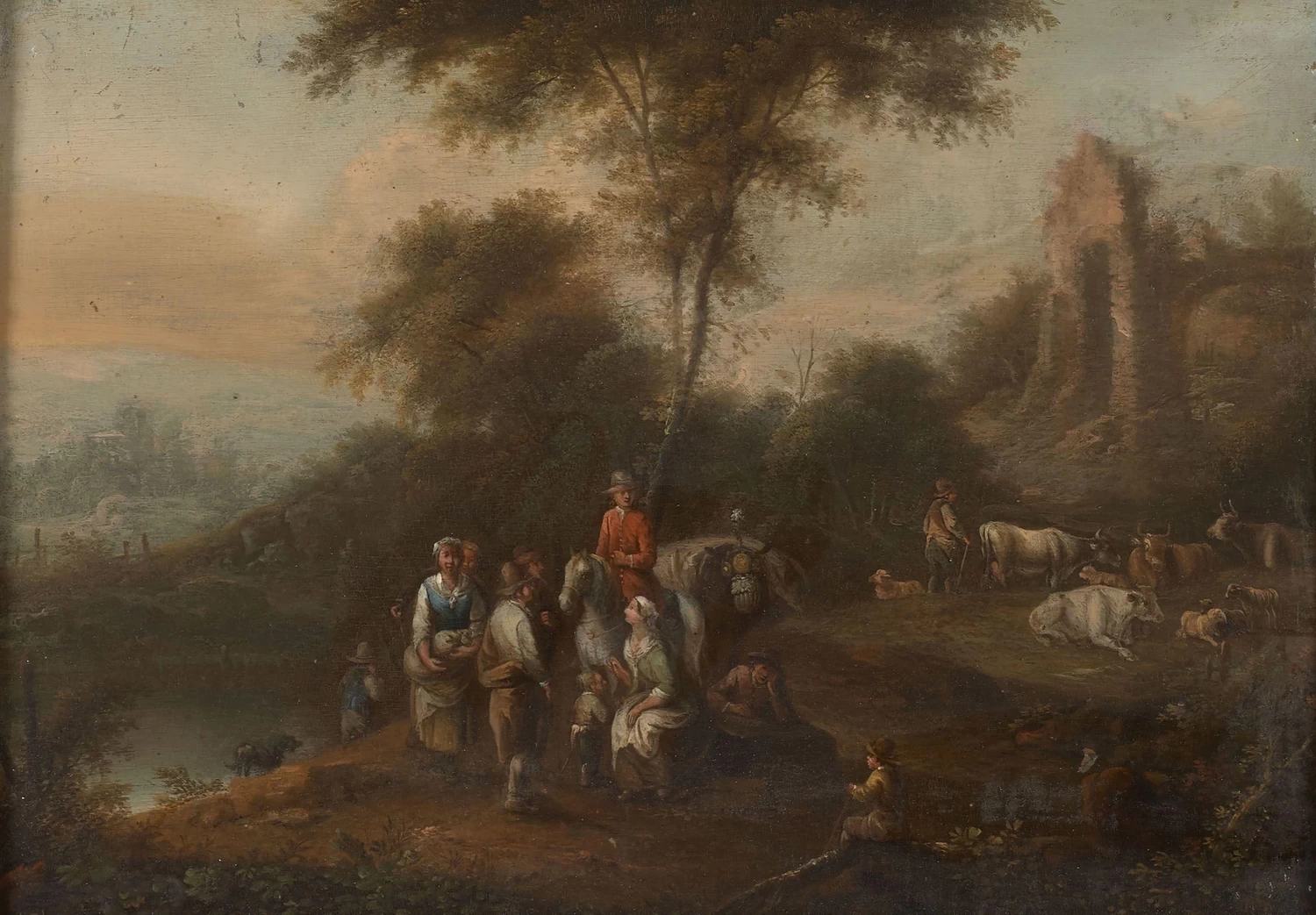 Johann Christian Vollerdt - Sosta di viaggiatori in un paesaggio